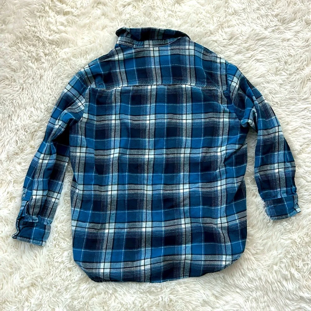 Old Navy Boyfriend Flannel Shirt - Blue - Picture 3 of 3